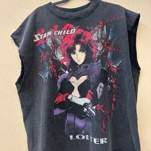 Black Sleeveless Kids Shirt